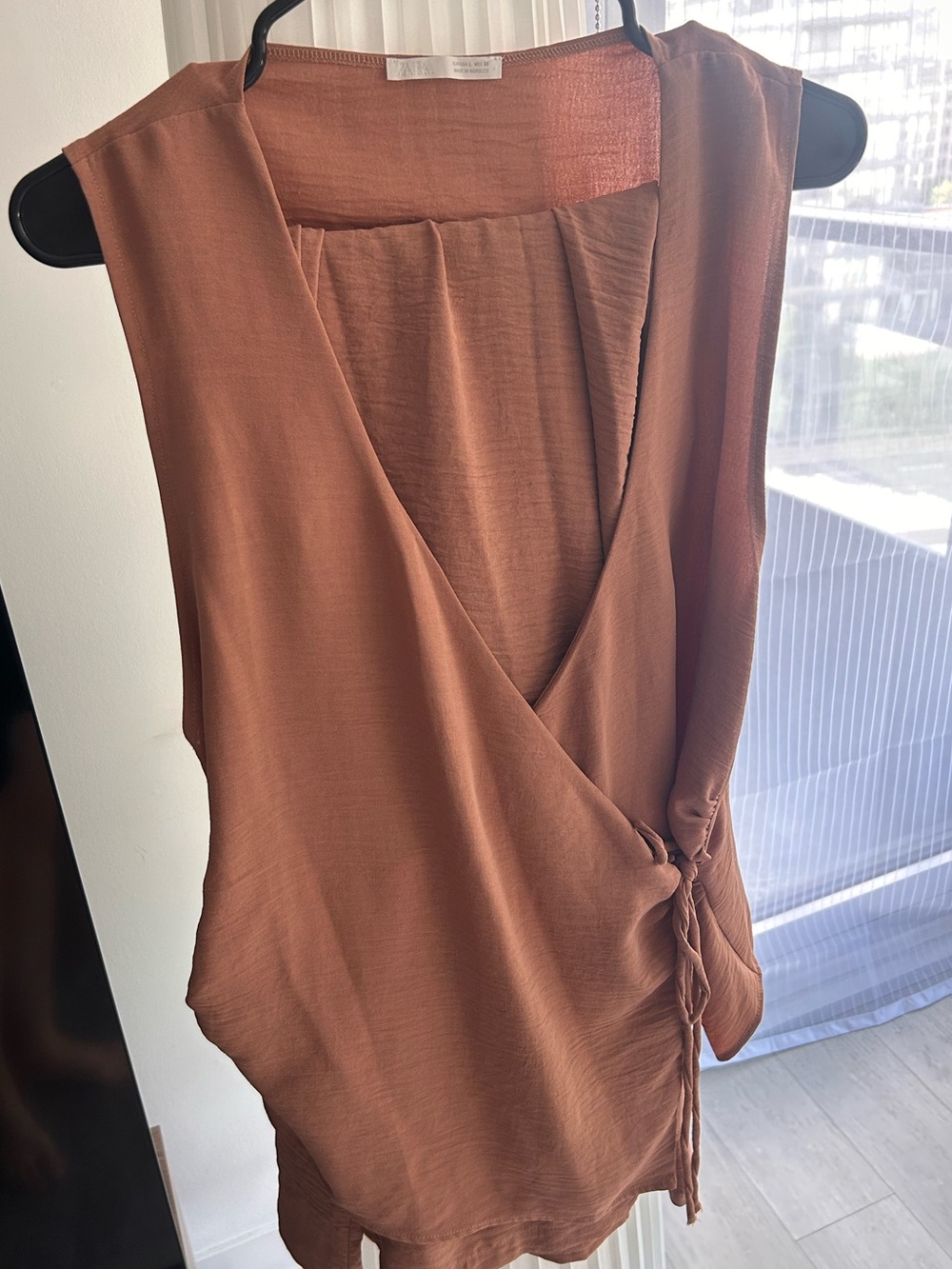 Zara Rust Wrap-Front Sleeveless Top & Pant Set